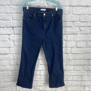 Ann Taylor Loft The Kick Crop Pintuck Darkwash Casual Jeans Size 31/12 Normcore
